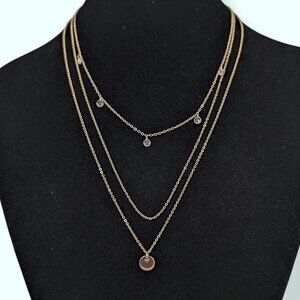 Dainty 3-Strand Accented Chain Necklace